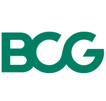 O logotipo do BCG em um fundo preto.