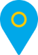 Quem Somos: Um alfinete azul com um círculo amarelo.