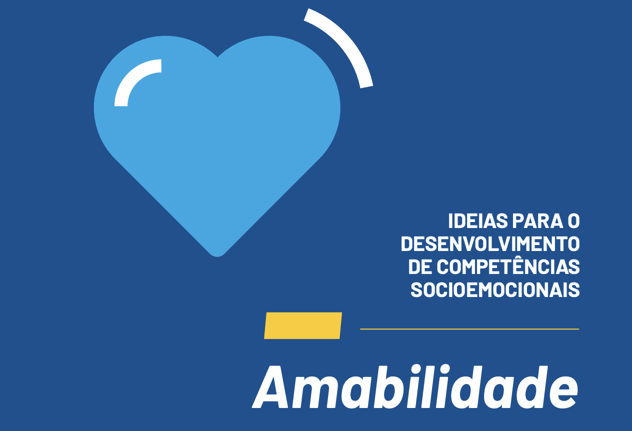 Um coração azul com as palavras 'ideias para o desenvolvimento em cidadão de resiliência emocional'.