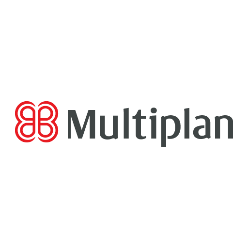 Logotipo da MULTIPLAN em fundo preto.