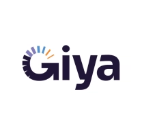 A imagem mostra a palavra "Giya" em letras escuras e em negrito, com a letra "G" estilizada por segmentos coloridos formando um arco parcial em torno de sua parte superior esquerda, apresentada como parte da marca InovaBH MDF 2025.