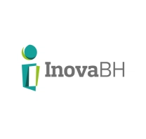 Logotipo da InovaBH com uma figura abstrata estilizada em verde e azul-petróleo ao lado do texto "InovaBH" em fonte cinza, criado para a CVPar MDF 2025.