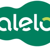 O logotipo da Alelo apresenta a palavra “alelo” em letras minúsculas brancas, com um destaque em verde-amarelado na última letra, sobre um fundo verde com formas orgânicas.