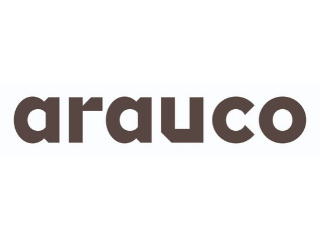 Logotipo da Arauco em marrom escuro, uma empresa que apoia a formação de professores.